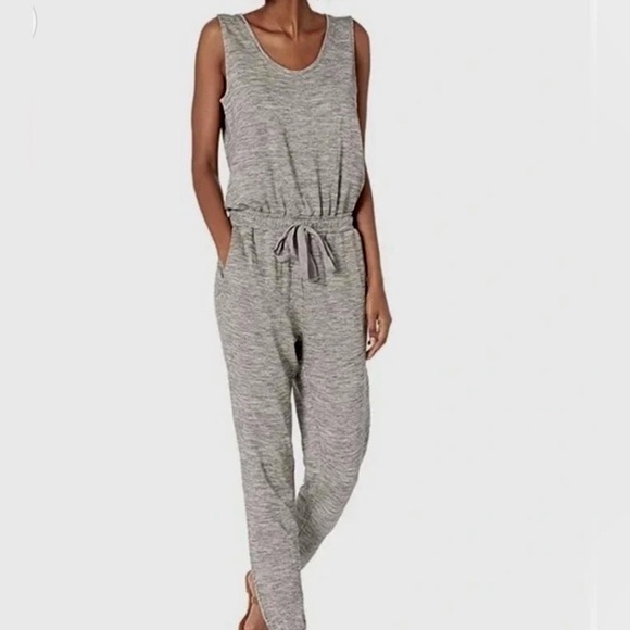 Ugg Koolaburra Sleeveless Jumpsuit Gray Drawstring waist French Terry Size S - Picture 11 of 11